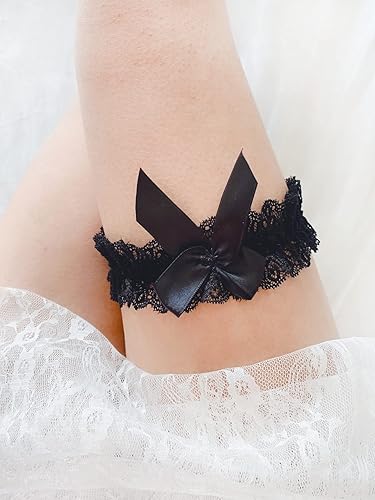 Miniatura 4 de Ligueras de encaje sexy para novia elásticas para baile de graduación con lazo