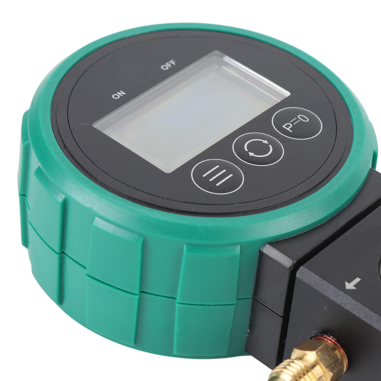 Digitales Manometer für HVAC Klimaanlagen, Hochpräzises Druckmessgerät mit Kugelventil, Unterstützt 9 Kältemittel R32 R410A R134a, LCD-Display mit Hintergrundbeleuchtung für