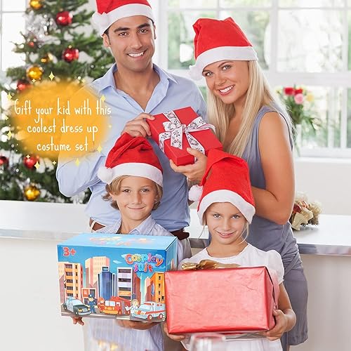 Miniatura 6 de Fedio Disfraz para niños de 3 a 7 años, disfraz de médico, policía, bombero con accesorios para disfrazarse