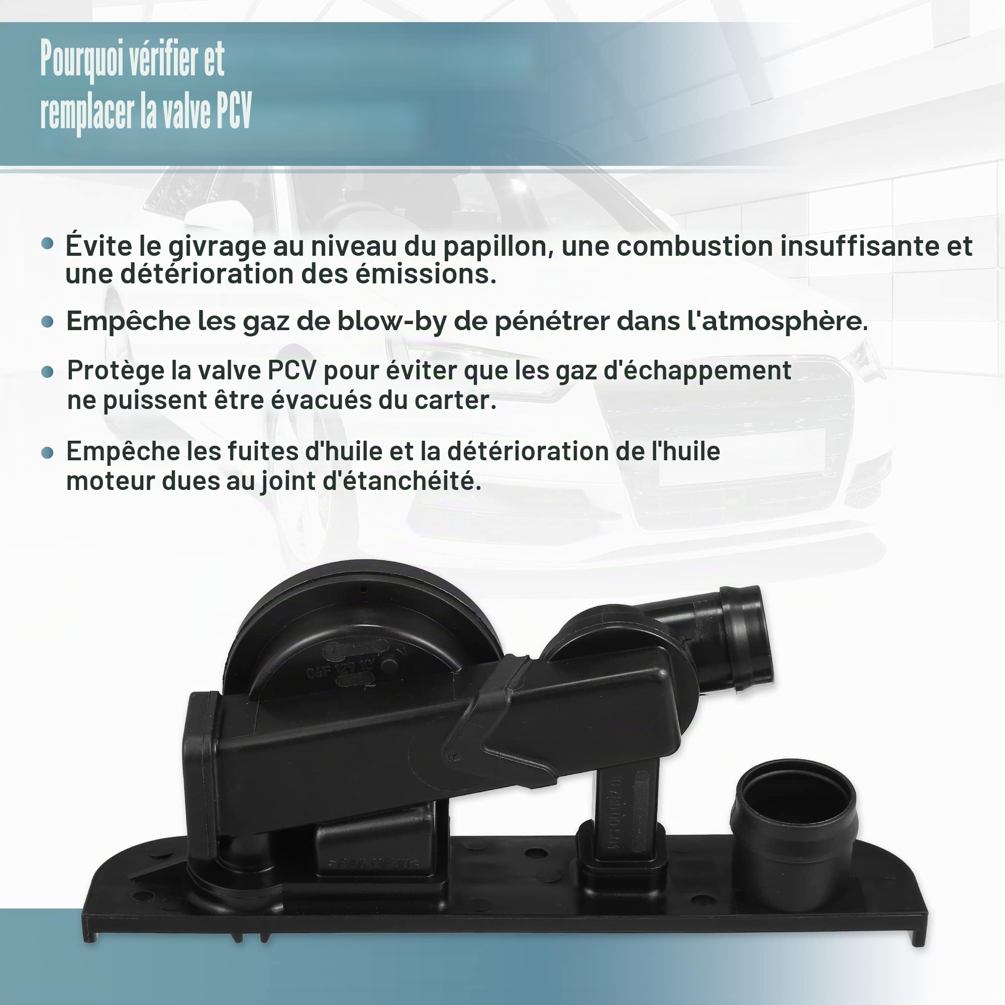 X AUTOHAUX Vanne PCV 06F129101R Pour VW Jetta 2005-2006 1pc ABS Noir | Pour VW Jetta, Passat, Pour Audi A3, Noir, ABS, Inclus 1x Soupape Avec Joint Torique, Fonction: Anti-Givrage