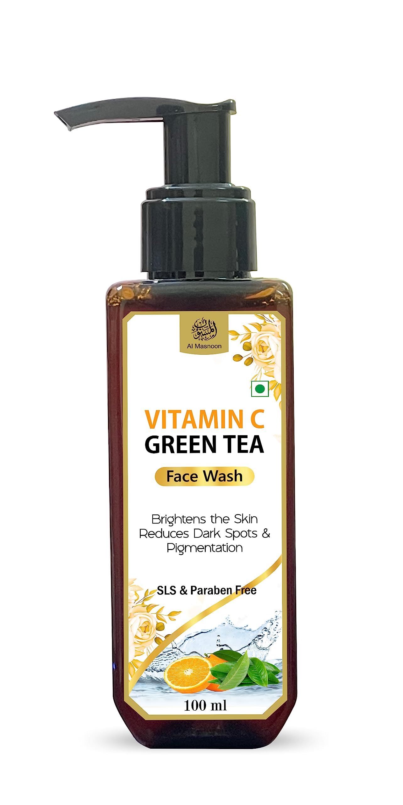 AL MASNOON Vitamin C & Green Tea Face Wash For Brightens The Skin/Sls Paraben Free 100ml (pack of 1)