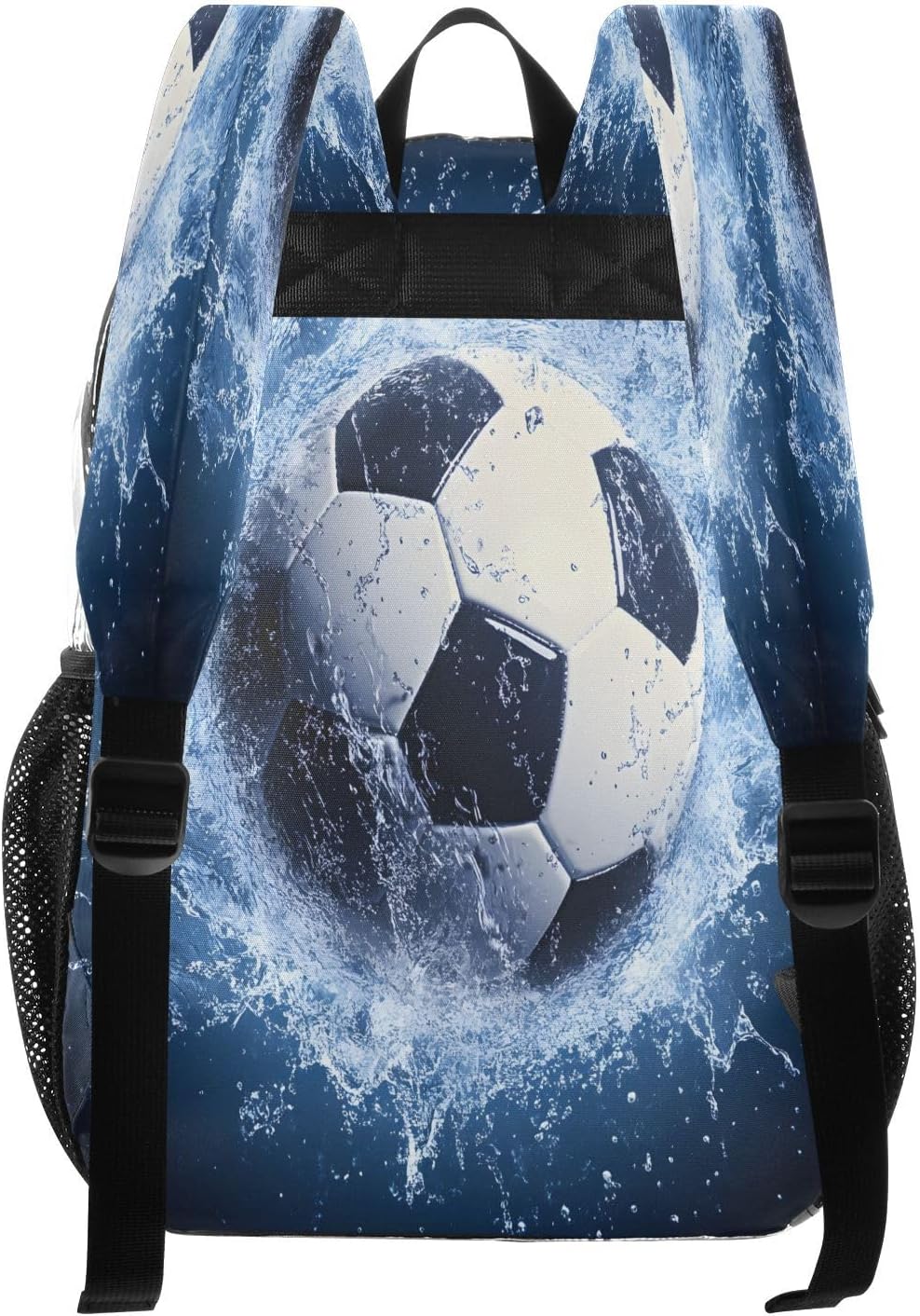 Soccer Football Blue Water Clear Backpack Heavy Duty See Through Transparent PVC BookBag for Kids Boy Girl Adult School Work