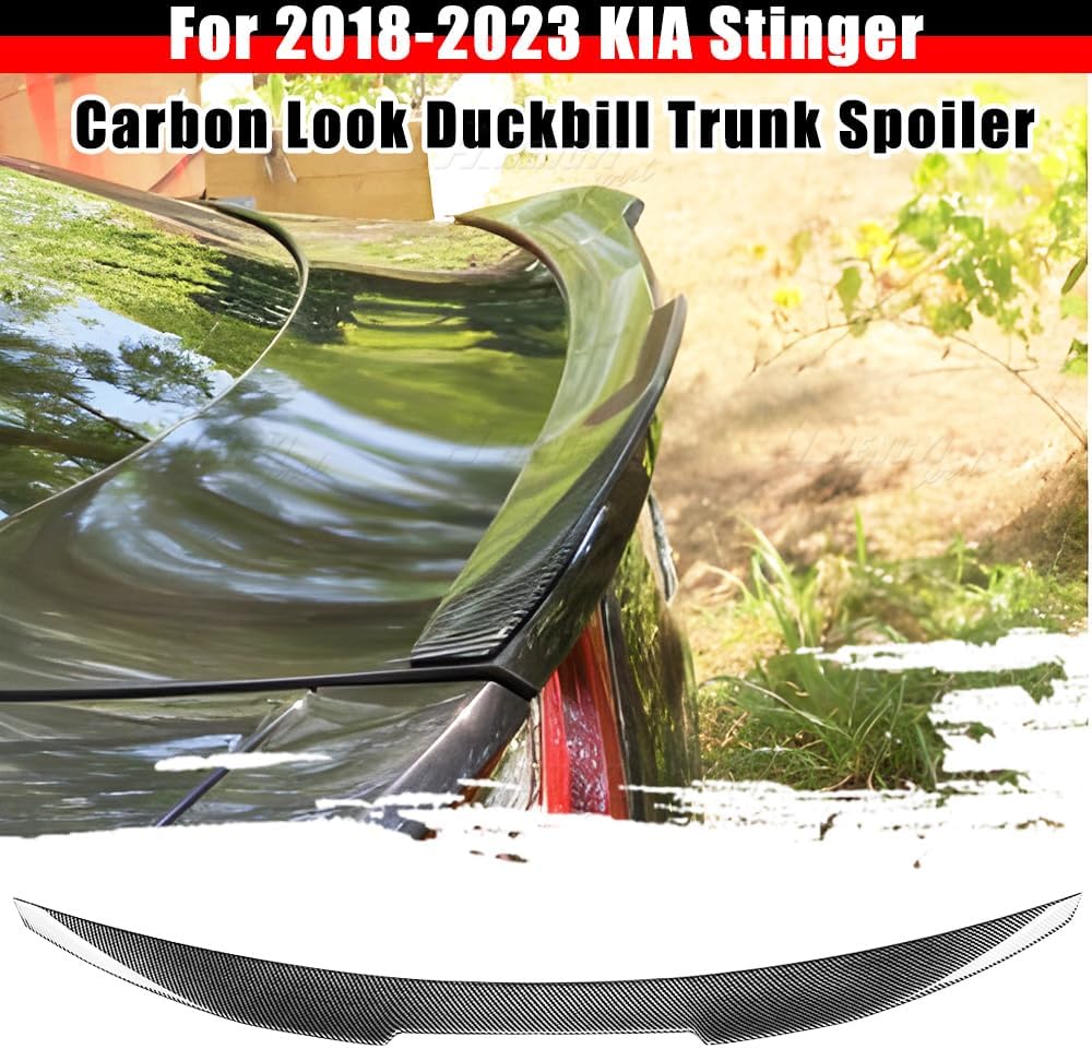Rear Trunk Boot Spoiler Lip for KIA Stinger 2017-2023,Carbon Fiber Style Rear Trunk Boot Spoiler Lip for KIA Stinger 2017-2023,Carbon