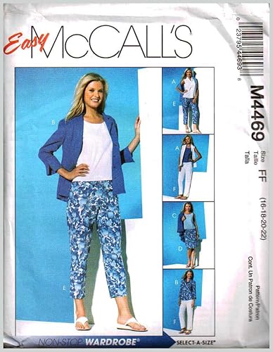 McCall's M4469 Misses - Camisas, blusas, faldas y pantalones en dos longitudes patrón de costura talla FF (16-18-20-22)