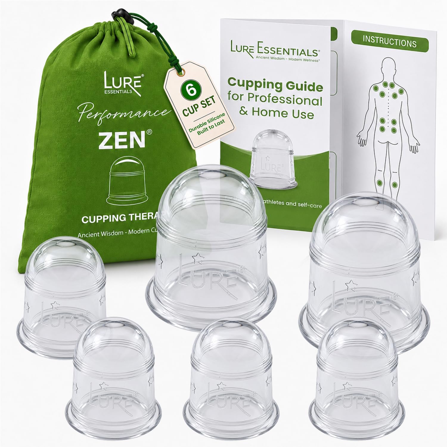 Amazon.com: Silicone Cupping Therapy Set 6 Professional Massage