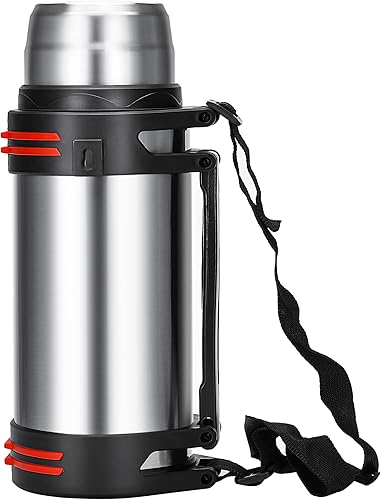Termosflask grande - Botella térmica de acero inoxidable de 101 onzas para viajar con taza sin BPA  Termos aislados al vacío de gran tamaño de 3L