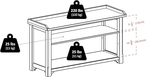 Miniatura 11 de Banco de almacenamiento de nogal con cestas de tela Winsome Verona, Madera, Nogal Antiguo Nuez,Nogal / Beige,nogal y negro.