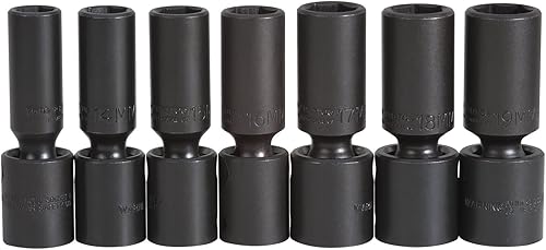 1/2" DRV 7 pc Deep Metric Universal Impact Socket Set-6 Pnt