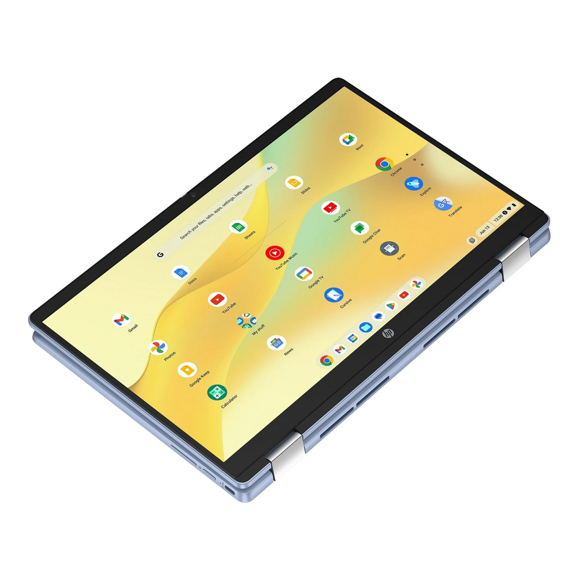 HP Chromebook x360 14" FHD IPS Touch 2-in-1 Laptop, processore Intel N100, 4 GB RAM, 64 GB eMMC, Chrome OS, blu cielo, 14b-cd0130wm