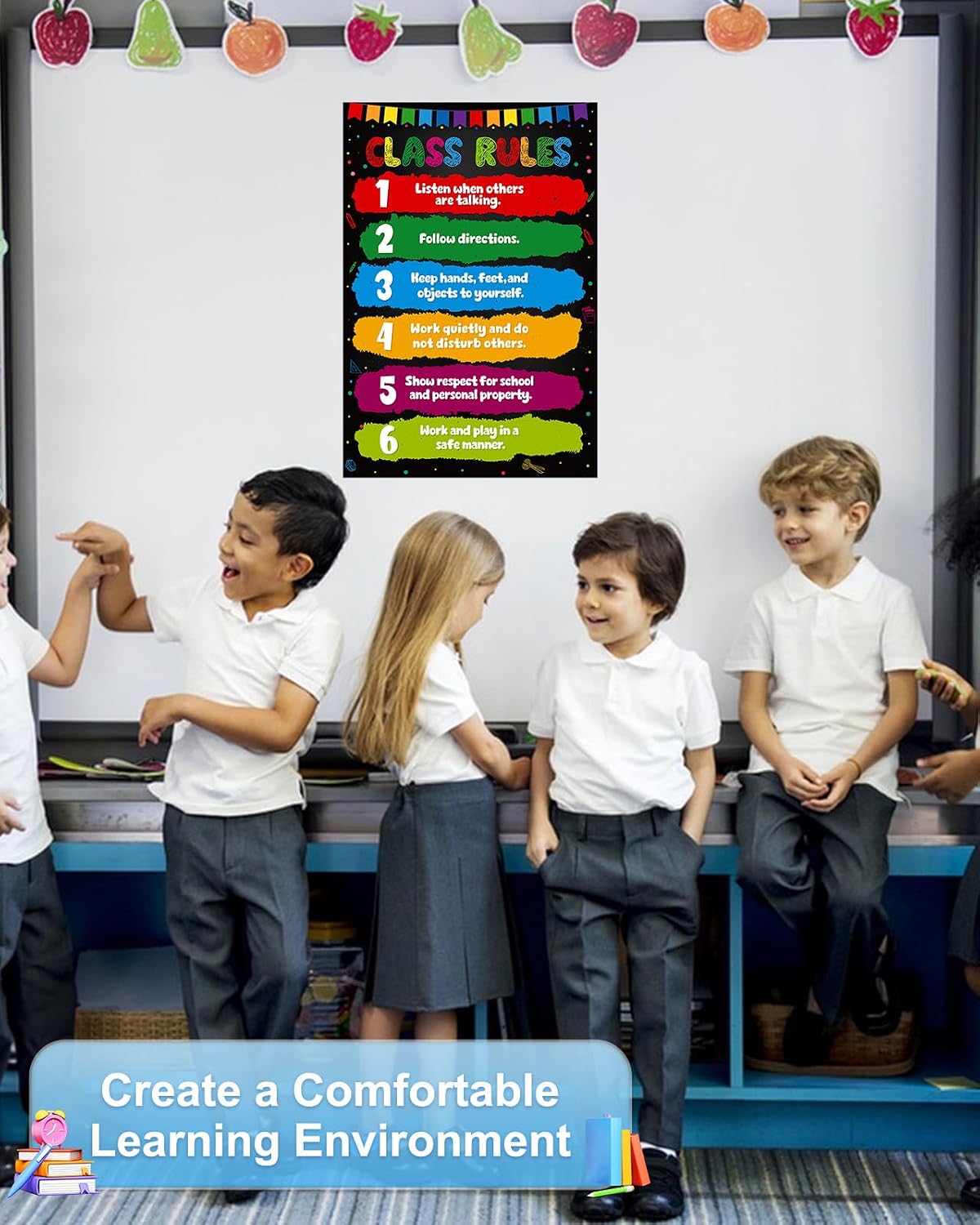 D24TIME Classroom Rules Poster-16.5" x 11.2" Educational Posters image 3