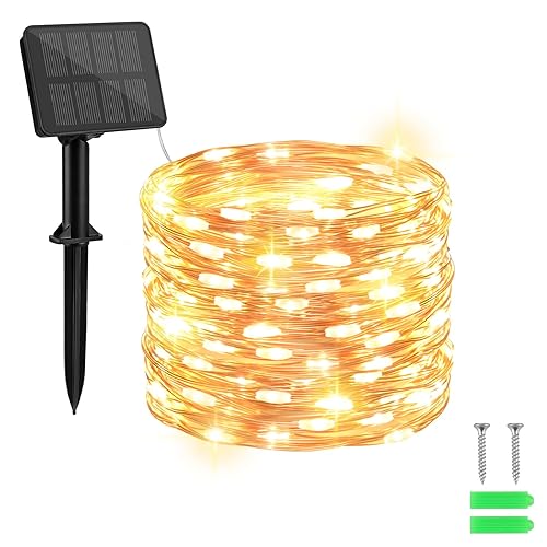 Solar Lichterkette Aussen, Cshare 10M 100 LED Kupferdraht 8 Modi