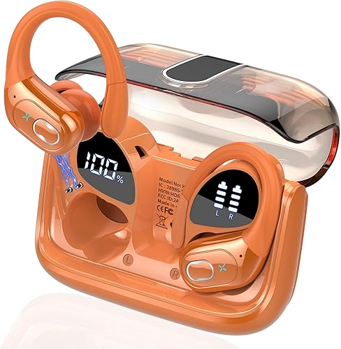 Miniatura 19 de Auriculares inalámbricos Bluetooth 5.4 de 75 horas para deporte, auriculares Bluetooth 2025 estéreo con graves profundos sobre la oreja con ganchos