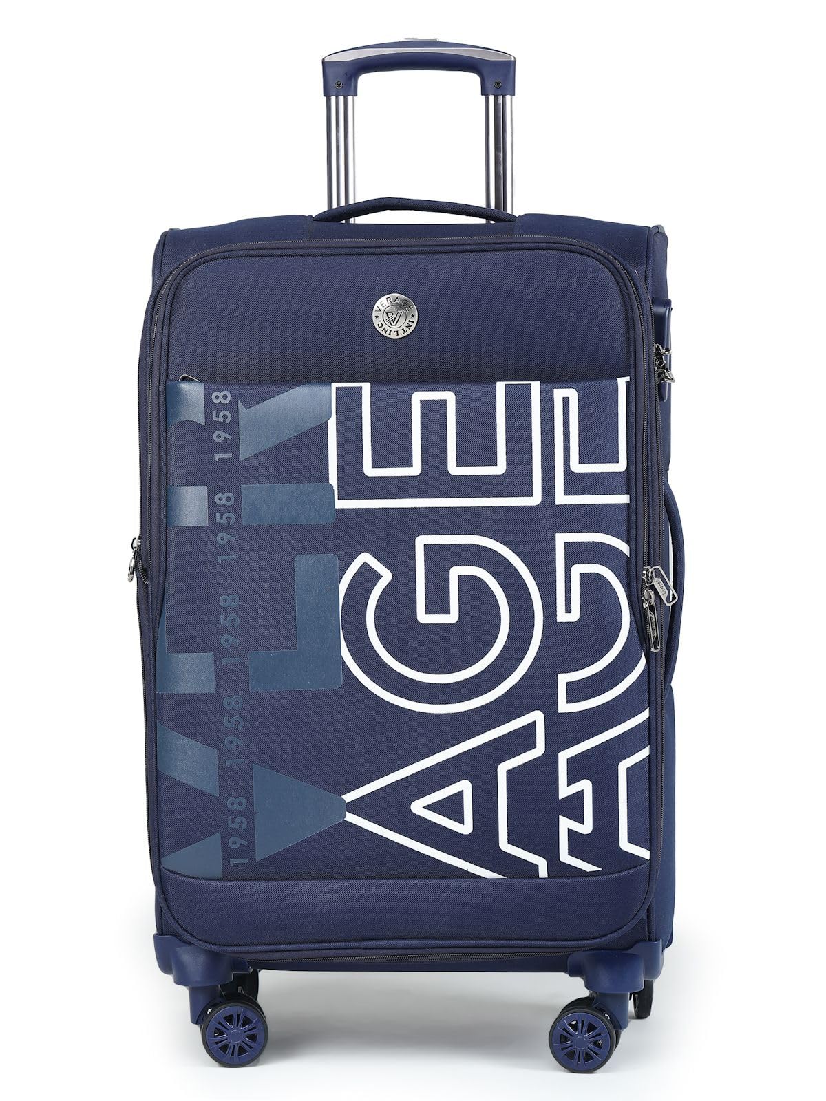 Verage V Lite - Nevada 20"/ 59 cms Soft-Sided Cabin Size Carry-On Expandable Suitcase 8 Wheels Spinner Luggage Trolley Bag [Navy Blue]