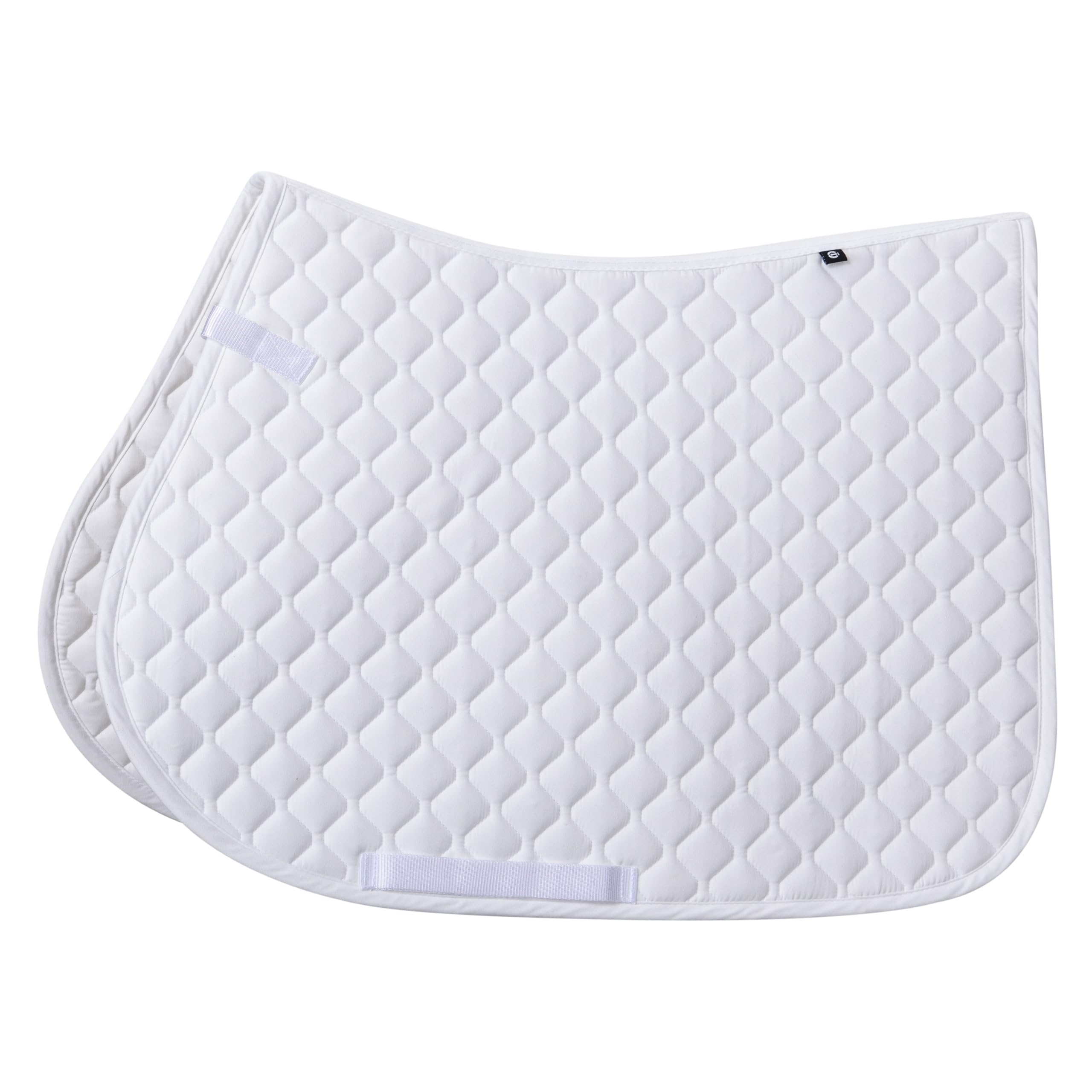 Imperial Riding Sottosella IRH Basic VS, Sottosella polivalente in Twill di Poliestere con Doppia Fibbia di Fissaggio e Cinturino in Pelle, Colore: Bianco, Pony