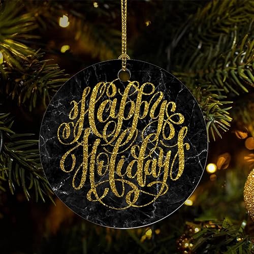 Vista 21 de Adornos para árbol de Navidad, adorno de Navidad, adorno de recuerdo, decoración del hogar, colgantes, colgantes, redondos, de cerámica, adornos