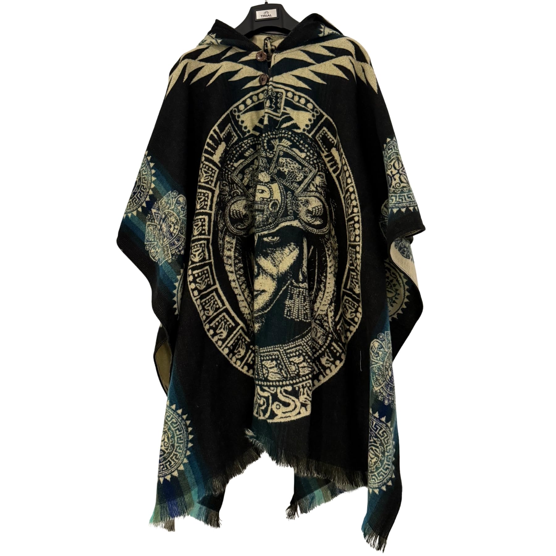 Gamboa Alpaka Wolle Poncho Herren Decke Ponchos Kapuze Cape Pancho Männer Mexikanischer Wollponcho Winter Cowboy Hippie Jacke