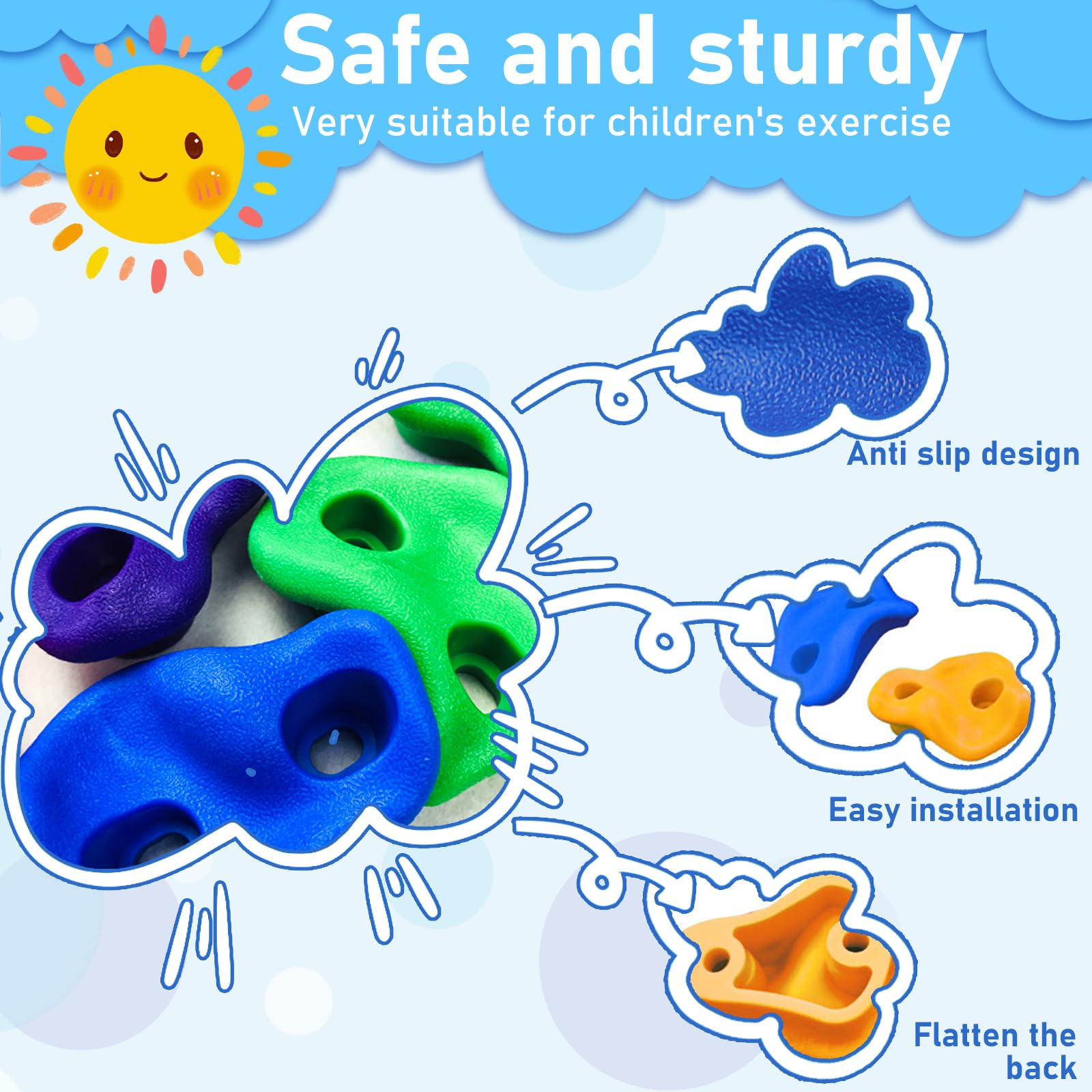 Prises D'escalade Enfant,Prise Grimper Arbre - Jeu De Marches Pour