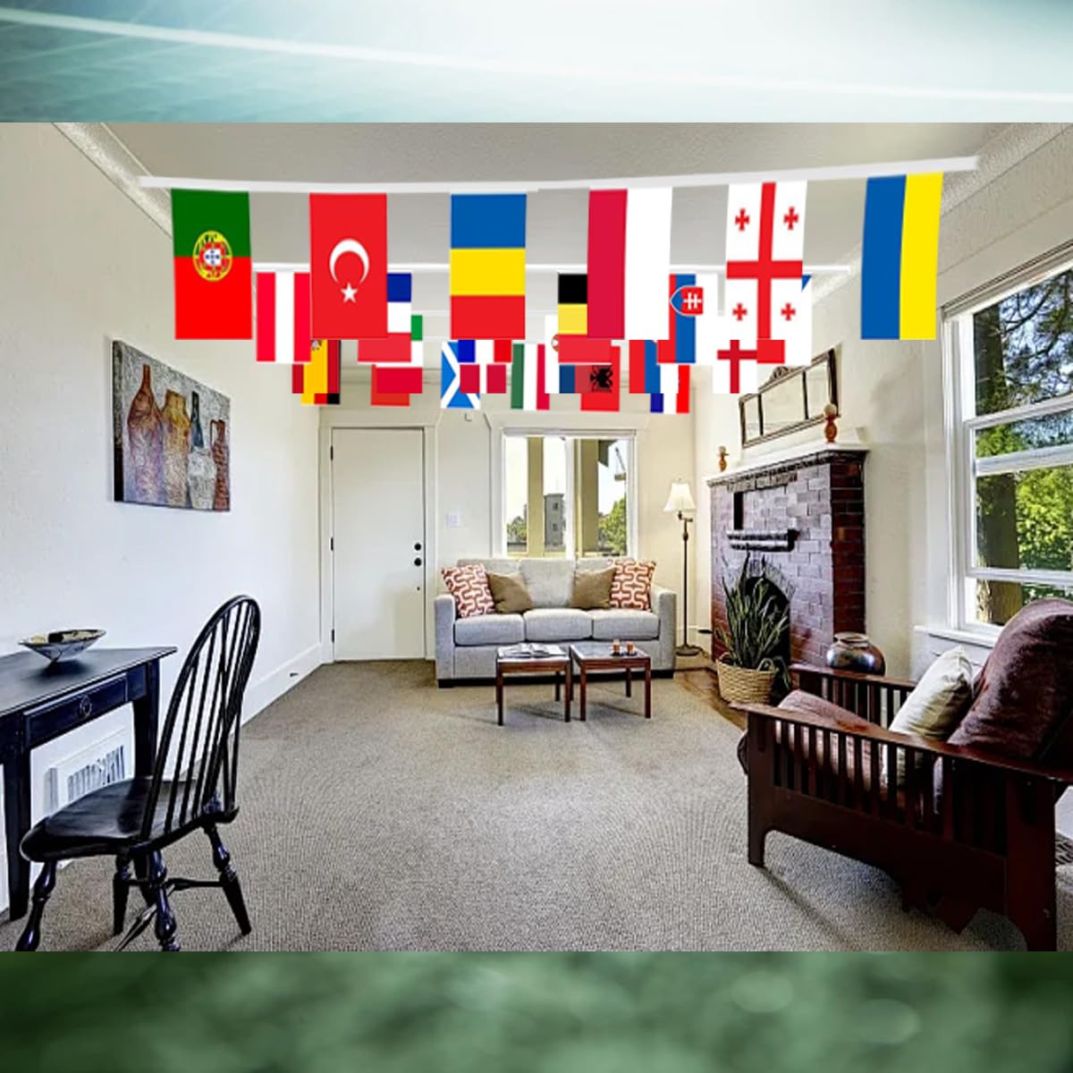 Hianjoo Lot De 2 Drapeau De Football Europe, Drapeaux De 24 Pays