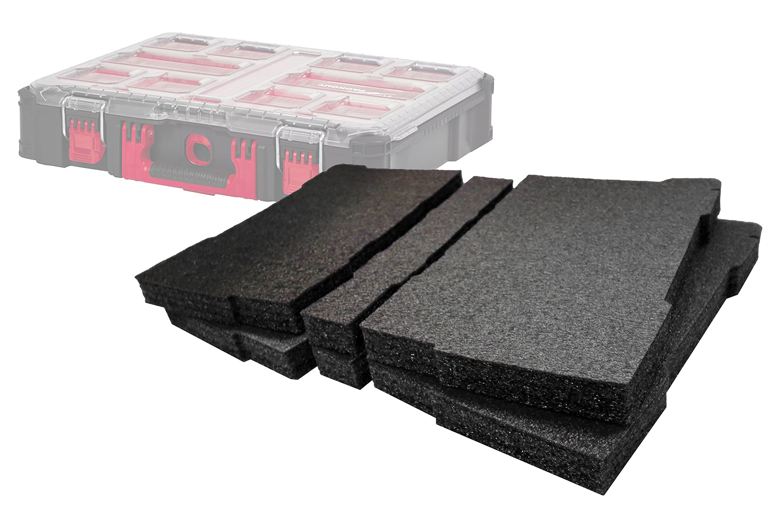 Shadow Foam Inserts for Packout Organiser [Twin Pack ] Customisable Foam for Milwaukee Packout Modular Systems | Ideal for Lean, 5S, Kaizen & Custom Organisers (Black, 30mm)