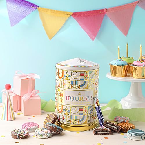 Miniatura 6 de Cesta de regalo de cumpleaños  Galletas de cumpleaños, dulces, dulces, sabores de pastel  Tiradas de lata, reproduce música feliz cumpleaños  Bonnie