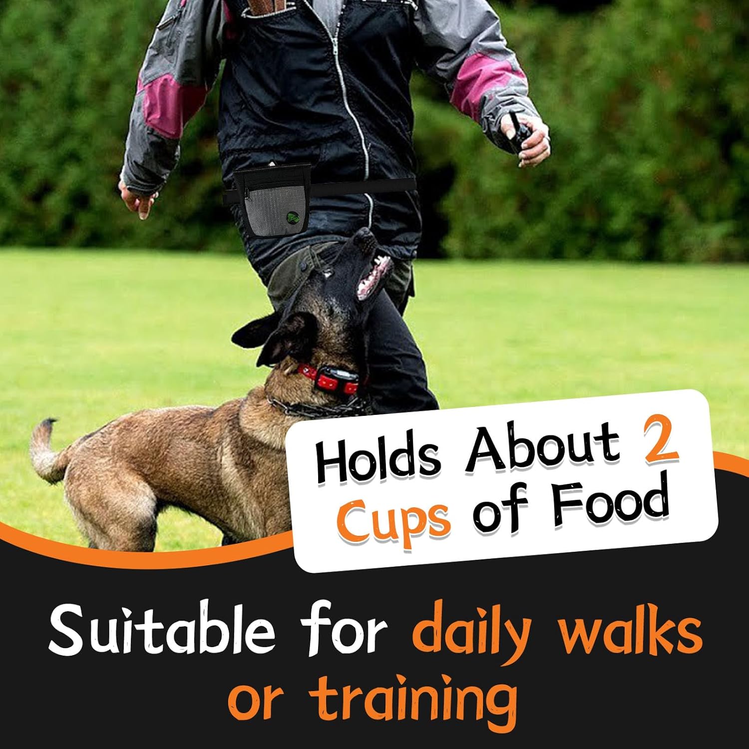 EOAMGO Dog Treat Pouch and Training Clicker, Dog Walking Bag with Two Magnetic Closure to Prevent Spills, Dog Treat Bag Treat Pouch for Dog Training with Poop Bag Holder and Adjustable Belt 8 71QiTGaOQSL. AC SL1500