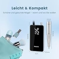 Delanie Elektromos Körömcsiszoló 35000 RPM LCD Kijelzővel, Akkumulátoros Köröm Reszelő Gél Körmökhöz, Hordozható Manikűr Pedikűr Készlet 4