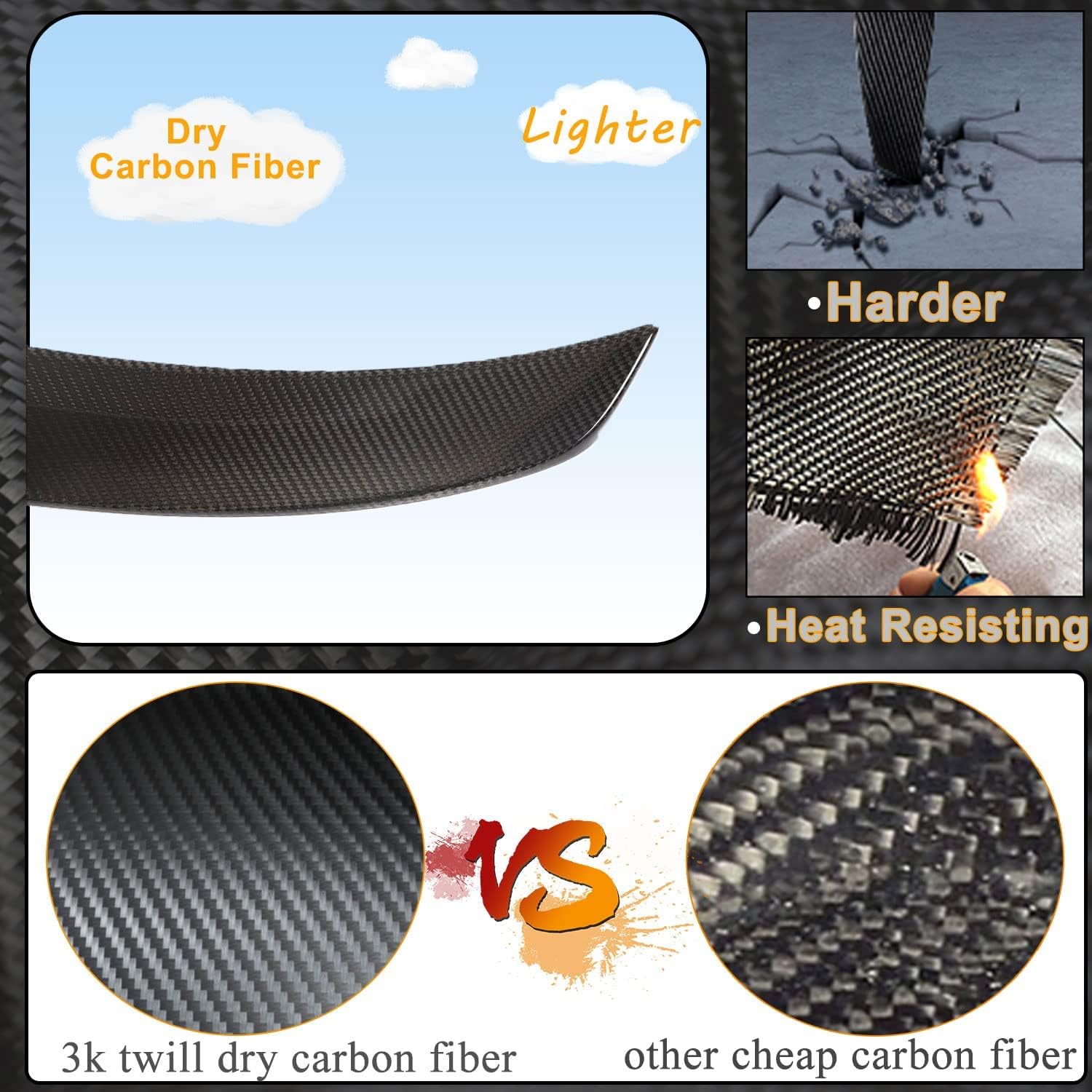 Dry Carbon Fiber Rear Trunk Spoiler Fits for BMW 3 Series 320i 325i 335i F30 F80 M3 M-Sport 2013-2019 Facctory Outlet CF Rear Boot Lid Highkick Spoiler Wing Lip