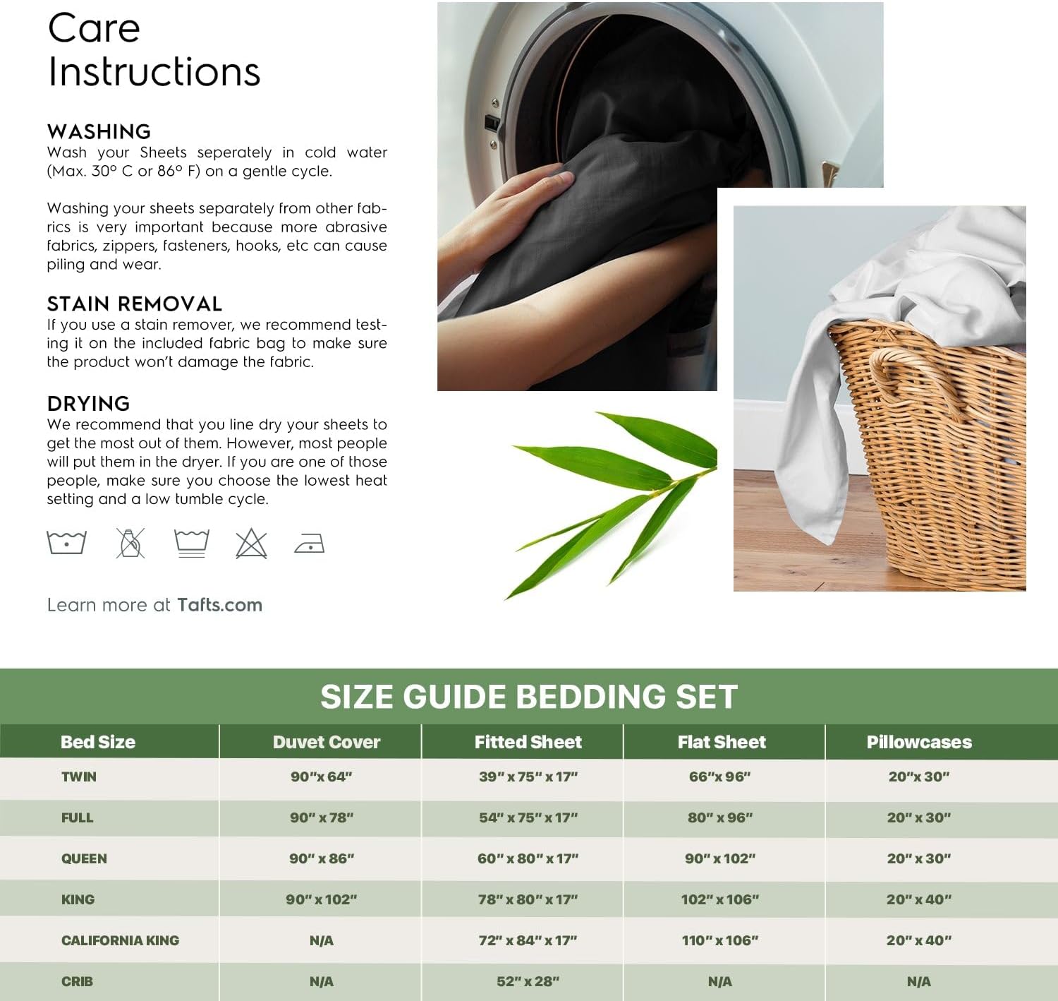 Tafts King Sheets Set, Pure 100% Viscose derived from Bamboo Bed Sheets Set, Luxuriously Soft, Silky, Cooling Sheets, Double Stitched, Lifetime Quality Promise (Gray/Grey) - Image 7