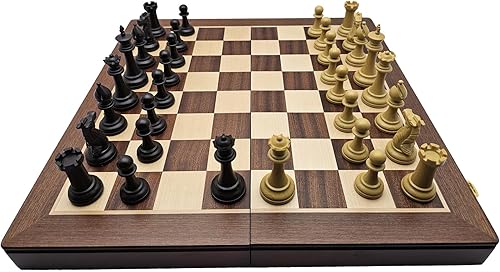 Juego de ajedrez de madera de 18 pulgadas, juegos de tablero de ajedrez de madera de almacenamiento plegable, juegos de tablero de ajedrez grandes,