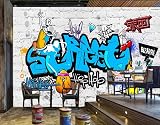 Murales Personalizados Mural 3D Pared De Fondo Ktv De Graffiti Callejero-300Cmx210Cm