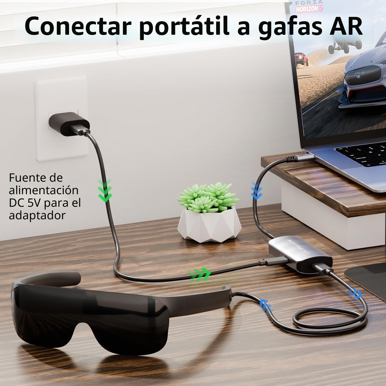 Adaptador HDMI a USB C 4K@60Hz – Convierte fuente HDMI a pantalla USB-C, carcasa de aluminio, compatible con PS5, Xbox, Switch, portátil, Fire TV Stick, gafas AR XREAL Rokid RayNeo monitor portátil