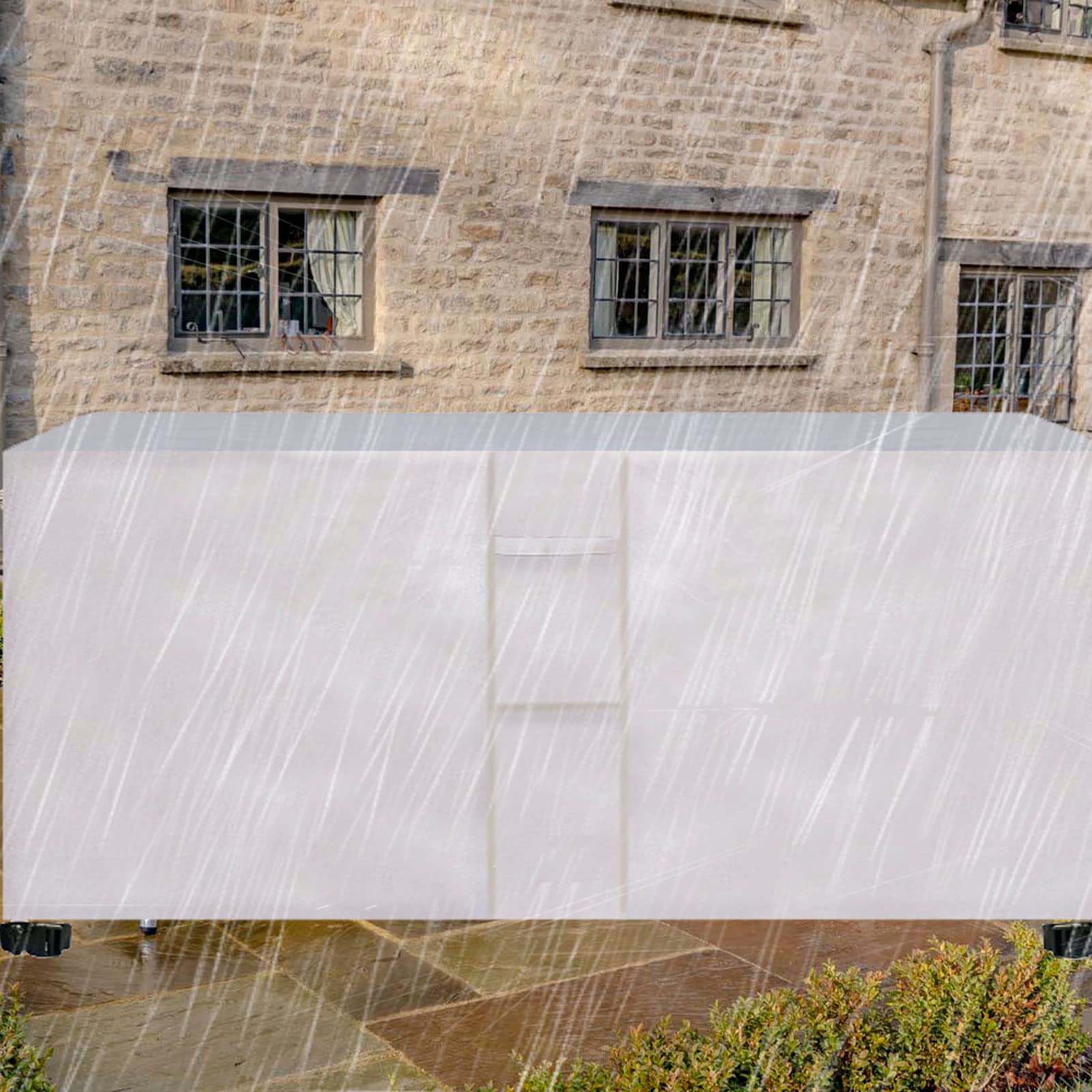 Funda impermeable de 50 x 50 x 29 pulgadas, 420D OxOutdoor con rejillas de ventilación y asas para proteger el patio