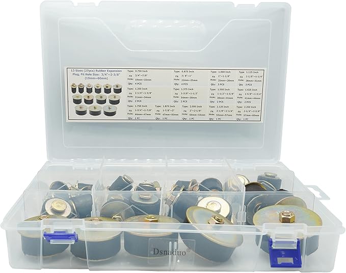 Dsnaduo 13 Sizes (27pcs) Rubber Expansion Plug, Automotive