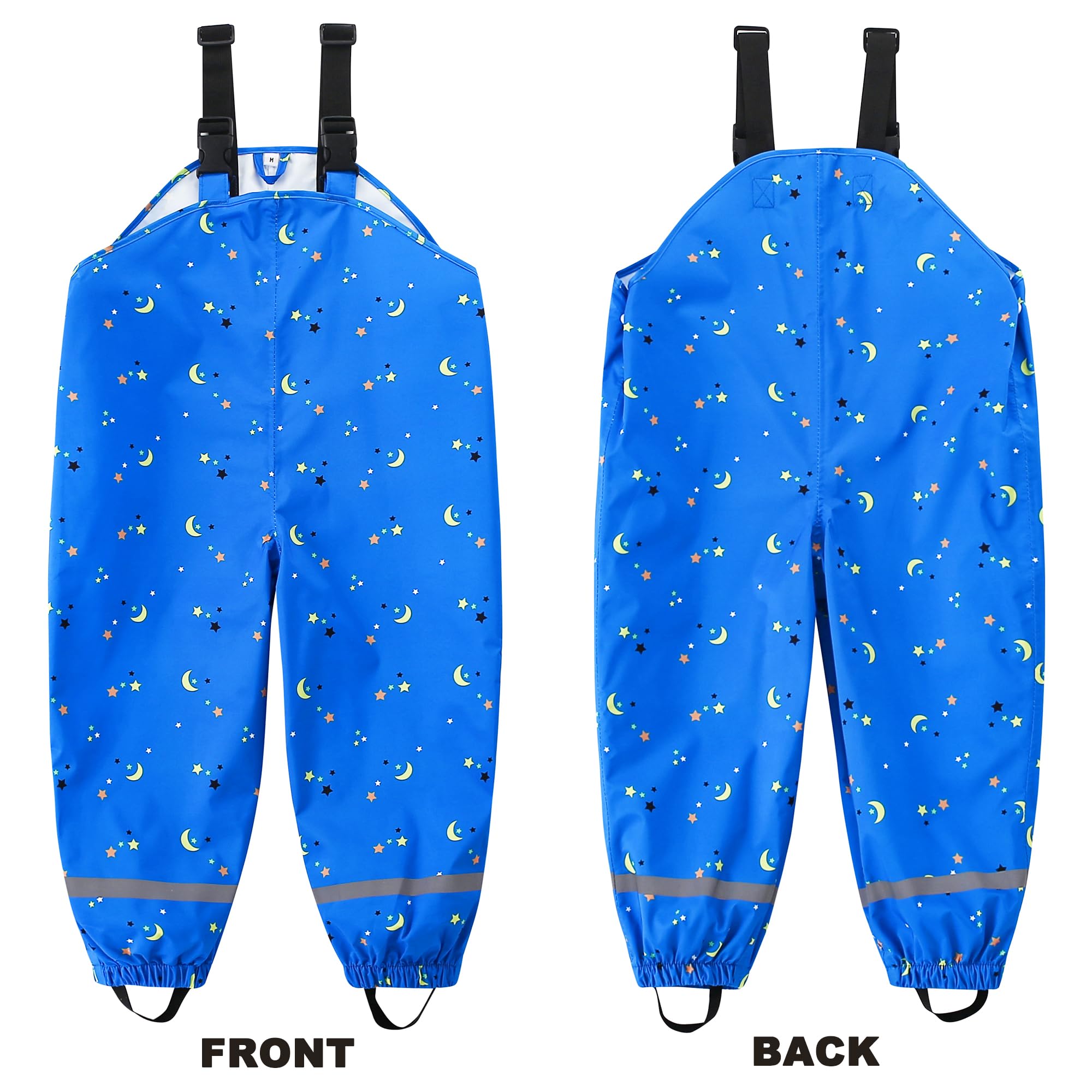 Pantalon Imperméable Enfant Salopette de Pluie, Filles Pantalon de Pluie Garçons Combinaison de Pluie Réutilisable Vêtements de Pluie