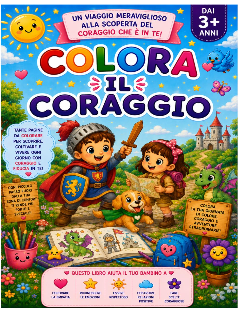 Colora il Coraggio: Libro da colorare per bambini dai 3 anni in su.