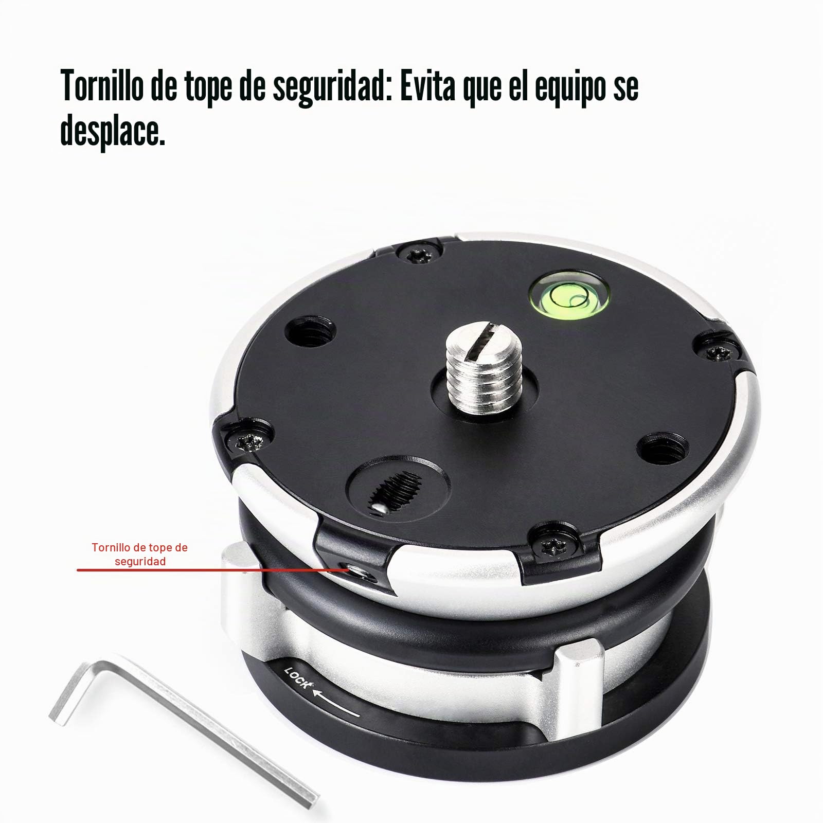SUNWAYFOTO DYH-68 Cabezal de trípode con Base de nivelación, Capacidad de Carga de 22 Libras