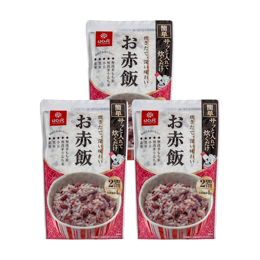 赤飯 Amazon.co.jp: はくばく お赤飯 無洗米 308g×3袋 : 食品・飲料・お酒