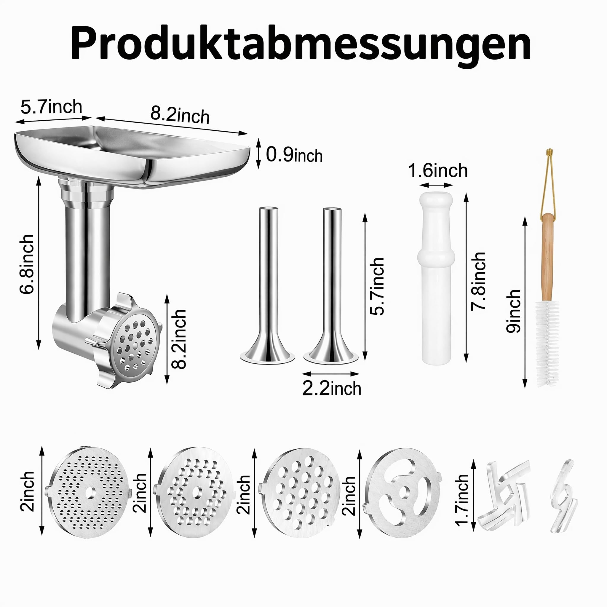 Edelstahl Fleischschleifer Befestigung für Kitchenaid Zubehör