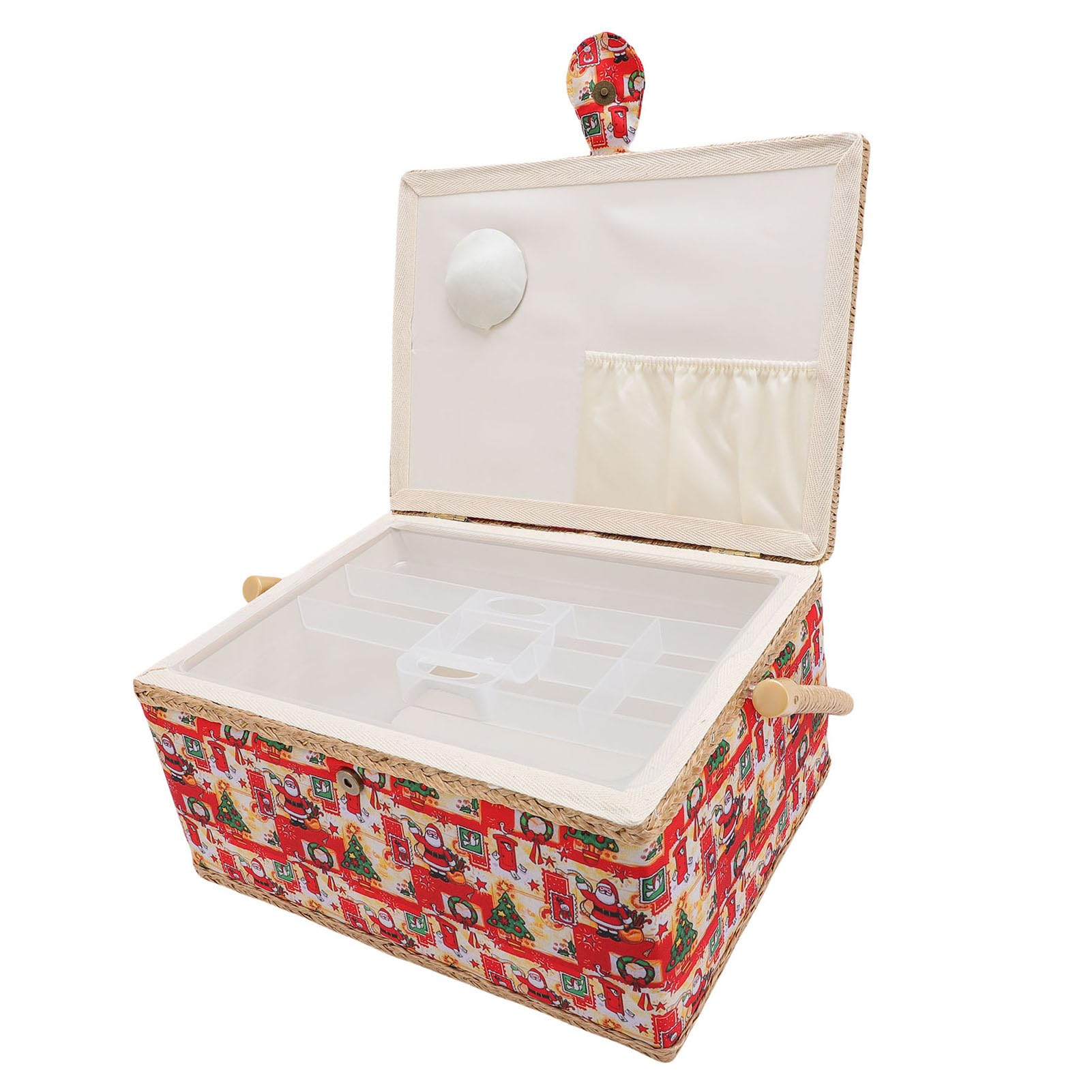 Großer Nähkorb-Organizer, Vintage-Näh-Aufbewahrungsbox mit Herausnehmbaren Fächern, Ideal für Mütter und Anfänger