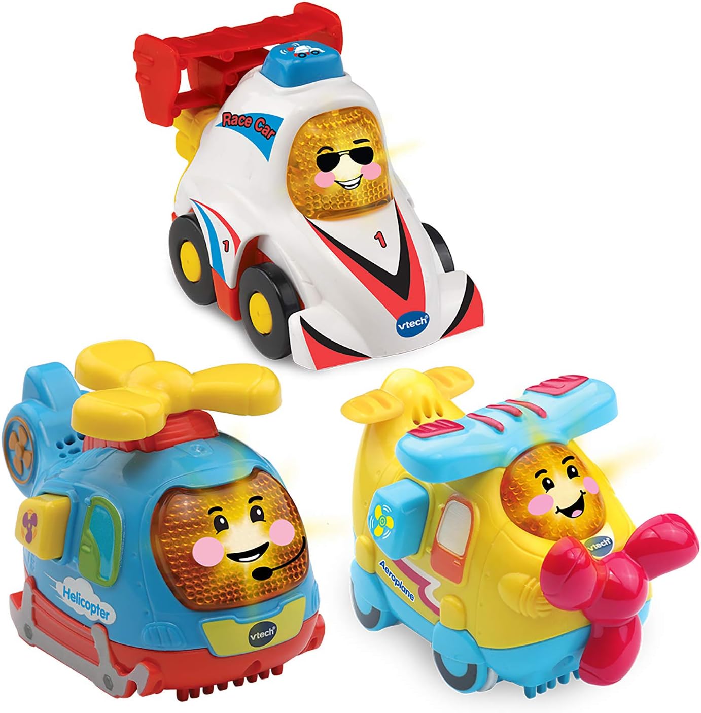 VTech TootToot Drivers Baby Car Toys, 3 Pack Including Helicopter Toy