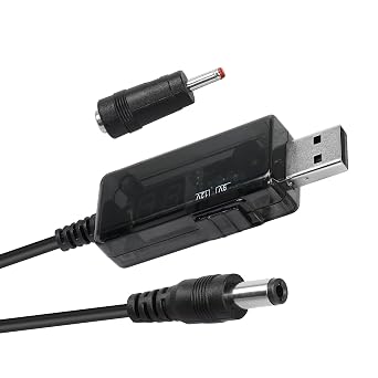 YACSEJAO USB 5V to 9V/12V Step Up Cable 2.6FT/0.8M USB to 9v, 5v to 12v Step Up Step Up Voltage Converter with DC Jack 5.5 x 2.1mm5-9/12V