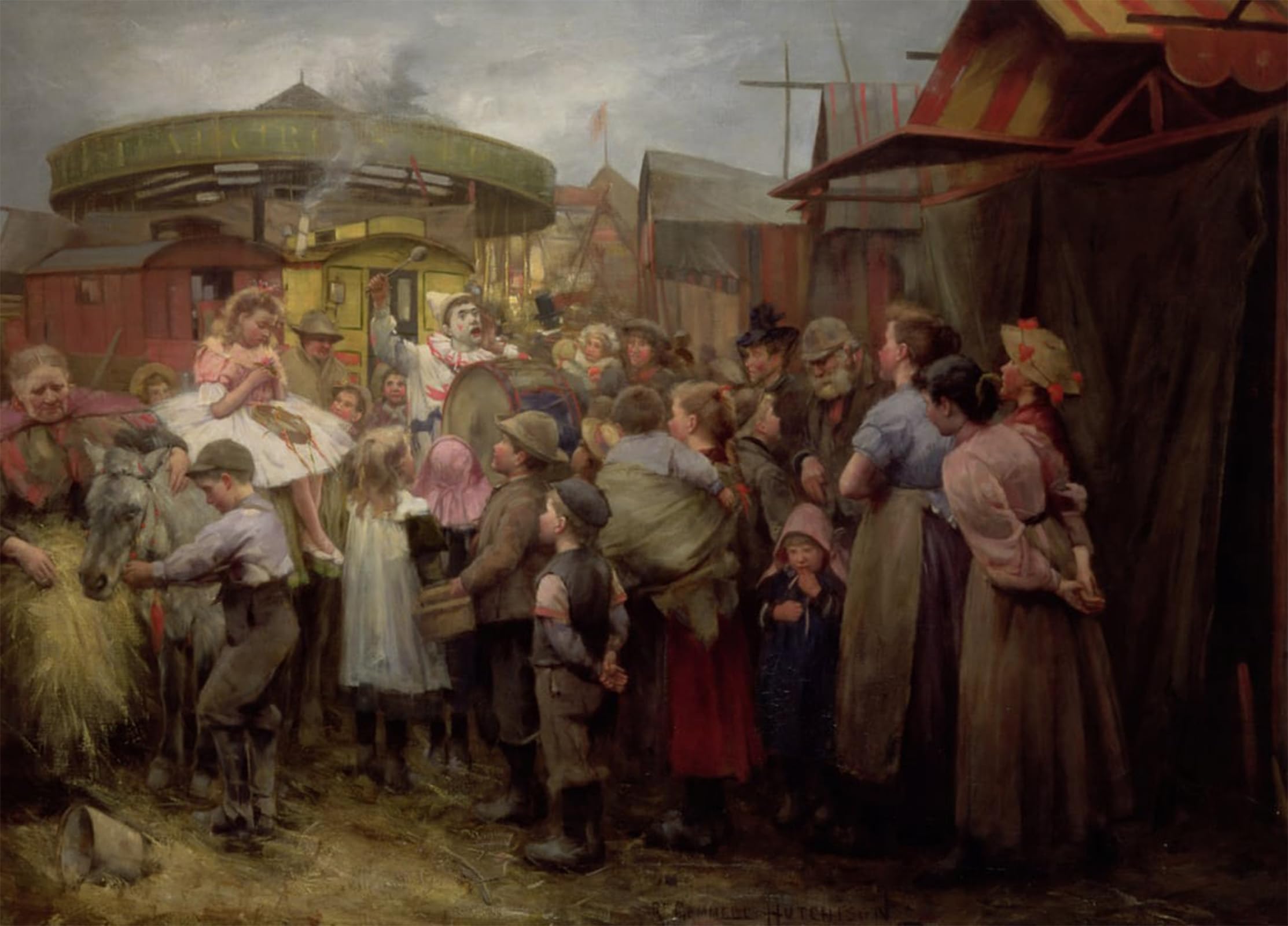 ARTXLXXBN Famous Prints Artwork Pictures Poster Painting Art the Village Carnival Hi! Hi! Hi! by Robert Gemmell Hutchison Artwork Landscape Pictures for Home Decor 60x90cm