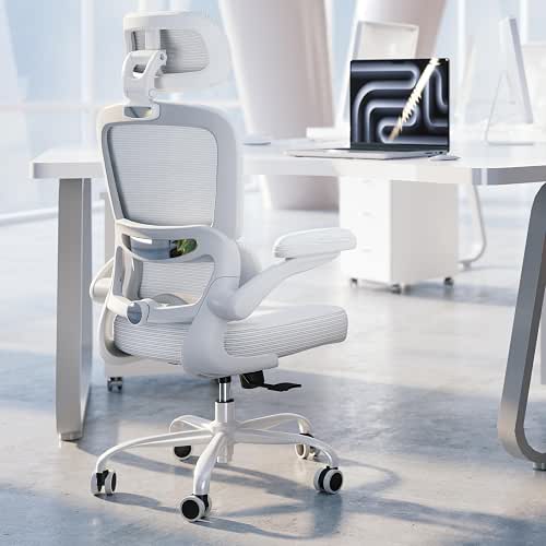 TRALT Office Chair Ergonomic Desk Chair with Lumbar Support White