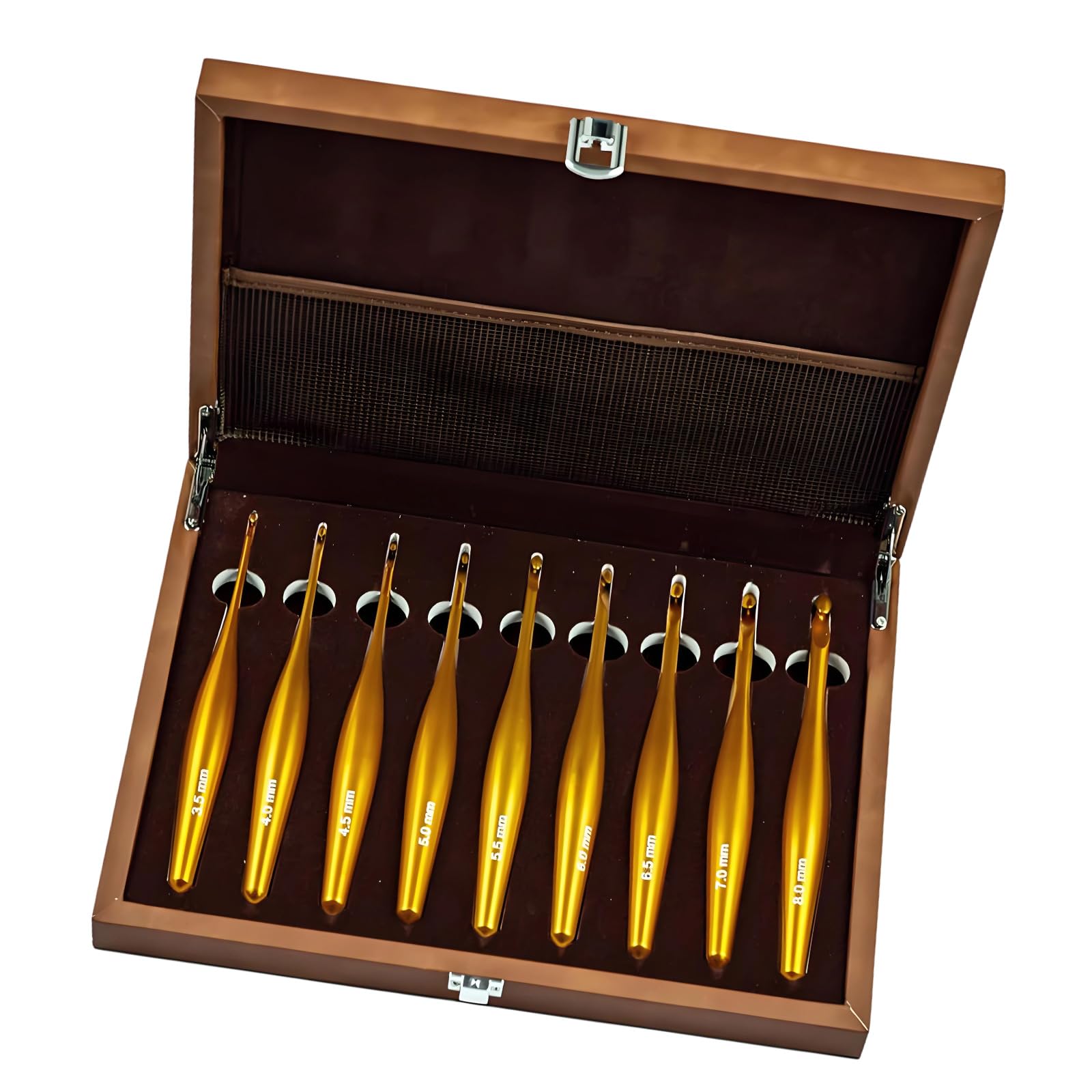 Grip Wood Handle Crochet Hook Set Alumina Construction Detachable Hook Multiple Size for Crafting Ergonomic Designs
