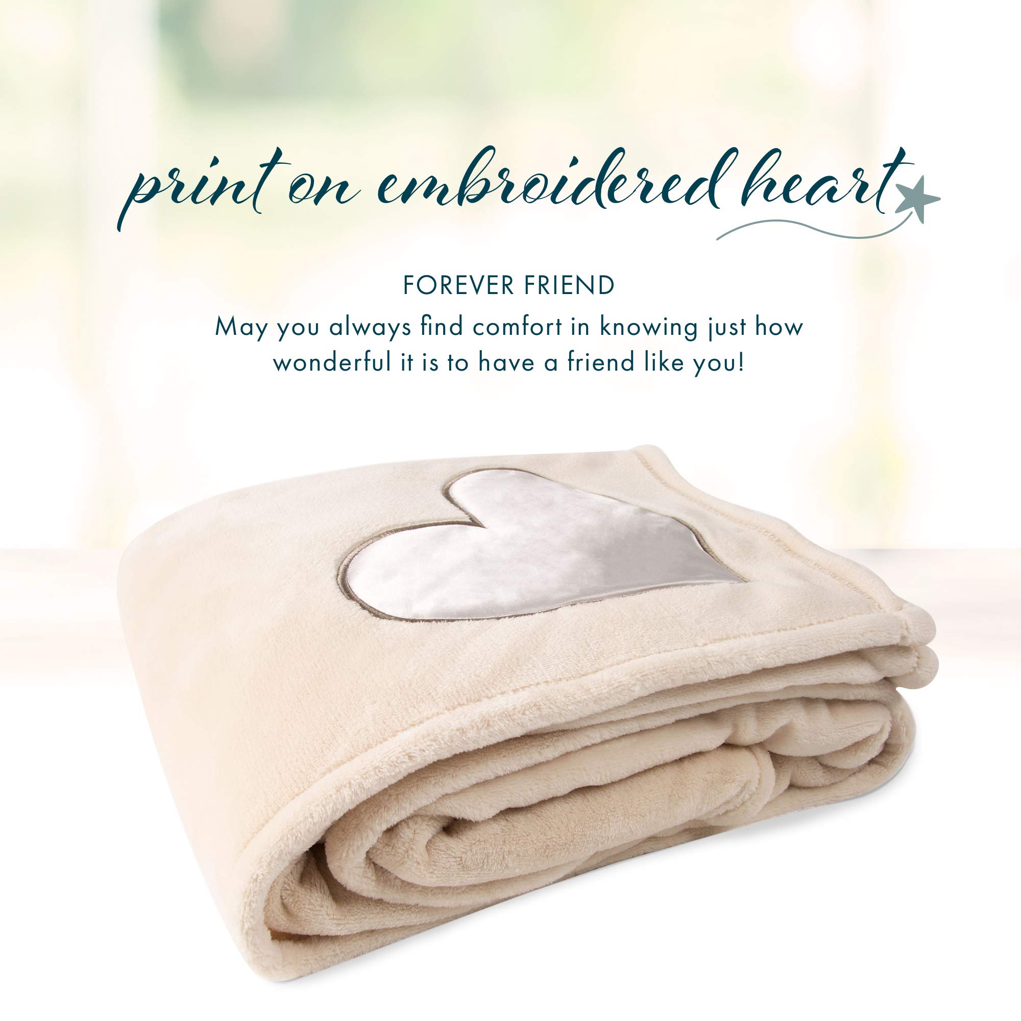 Pavilion Gift Company Comfort Forever Friend Thick Warm 320 GSM Royal Plush Throw Blanket, Polyester, Beige, L - Image 4
