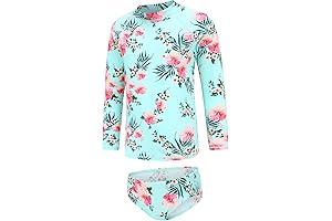 Girls Two Piece Rash Guard Swimsuit Set