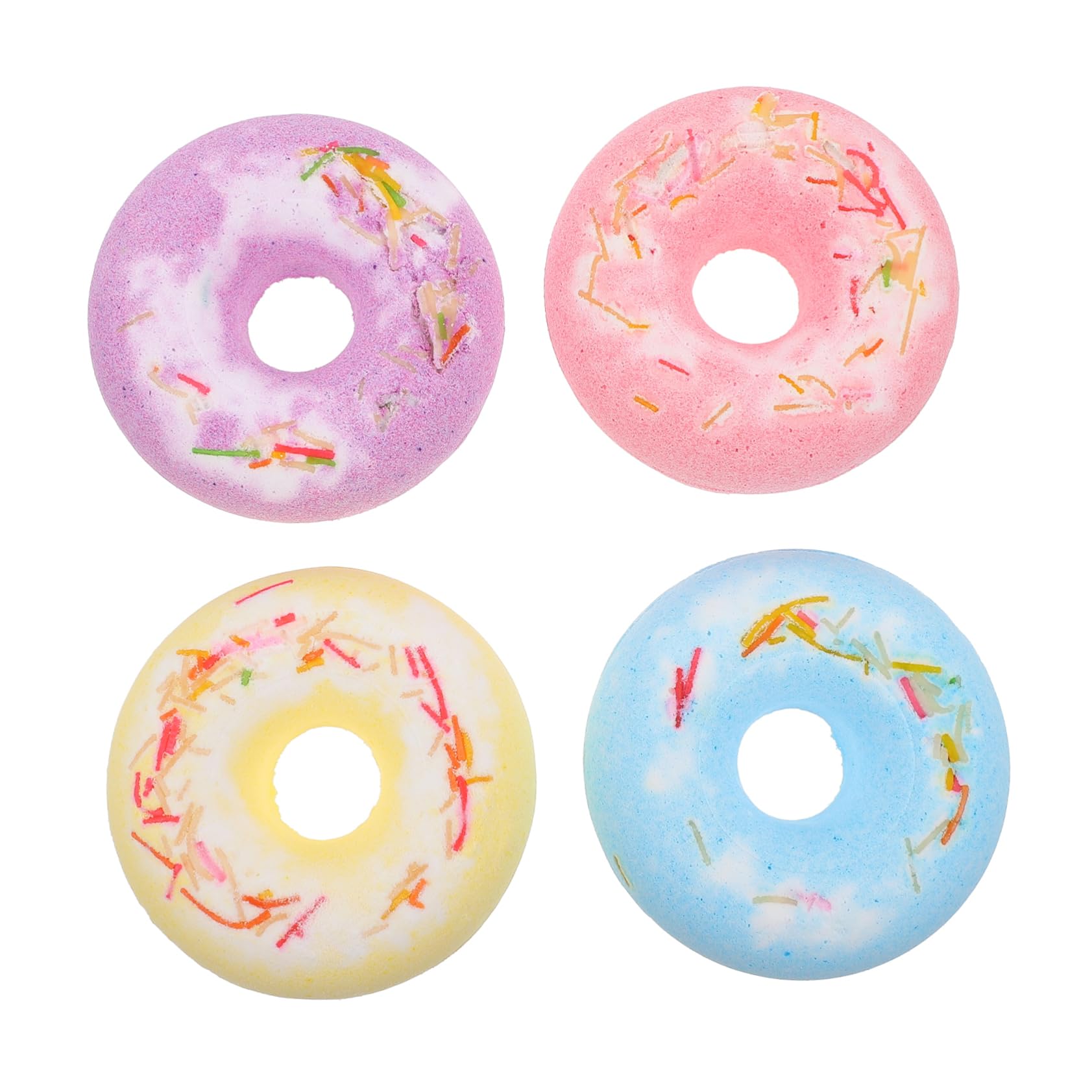 DOITOOL Dorable Doughnut Shape Bath Balls 4pcs Spa Bath Relaxing Balls Bath Supplies Random