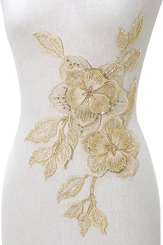 Miniatura 31 de AP01-BK - Cuentas de coser hechas a mano, parches de encaje plateado brillante para coser en lentejuelas, accesorio de corpiño con cuentas