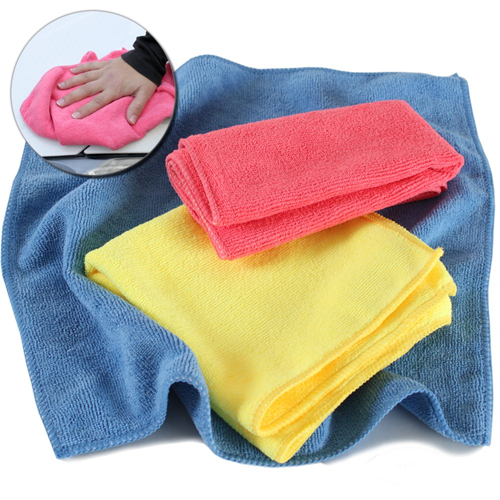 tectake® Set da 1000 Panni in Microfibra, 35x35 cm, Lavabili, Lunga Durata | per Pulizia Accurata senza Aloni, Morbidissimi, Assorbenti, Senza Pelucchi, Bordo cucito, Utilizzo versatile - Colorato