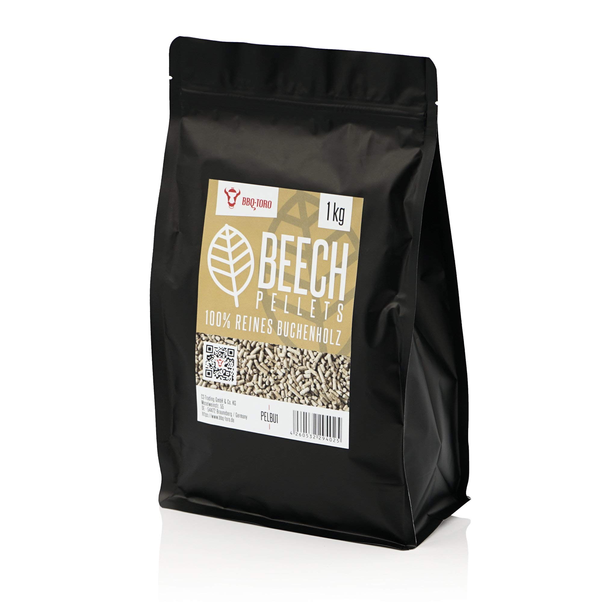 BBQ-Toro Beech Pellets 100% drewno bukowe, 1 kg, pellet bukowy do grilla, smokera, pelletu do pieców do pizzy lub urządzeń grzewczych | Pellet do grilla